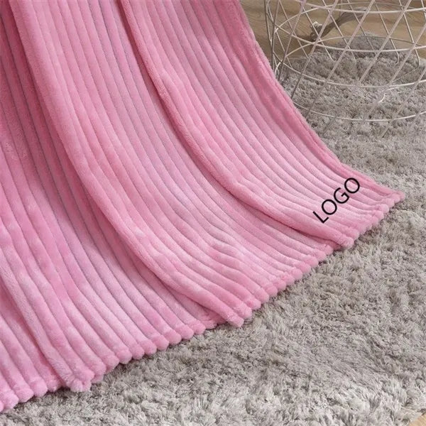 Solid Color Large Vertical Flange Velvet Blanket