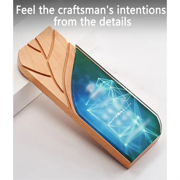 Solid Wood Base Crystal Trophy