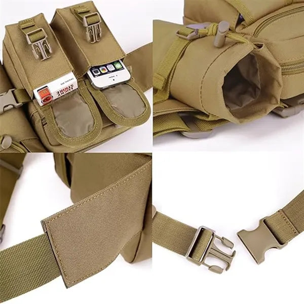 Durable Waist Bag With Multi-pocket For Outdoor And Travel