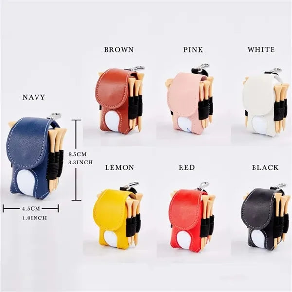 Golf Ball Bag Pouch with Tee Holder with Belt Clip