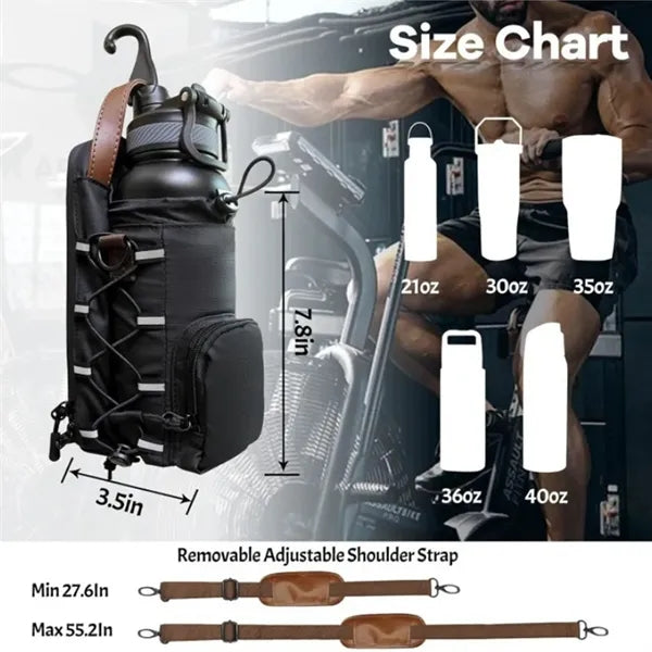 Magnetic Gym Bag Bottle Holder With Strap For Fitness Travel