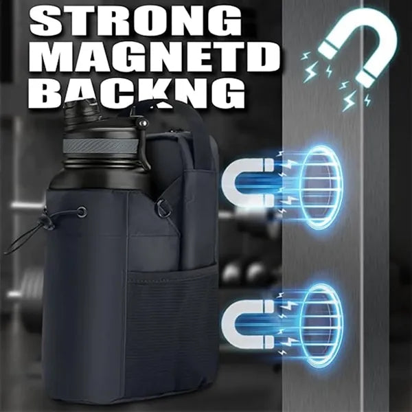 Magnetic Gym Bag Bottle Holder With Strap For Fitness Travel