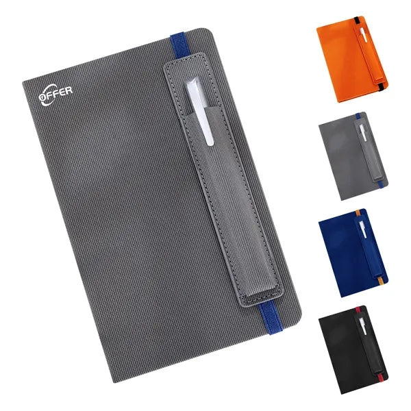 A5 Leather Hardcover Business Notebook With Multi Use Pen