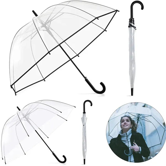 Auto Open Clear Dome Bubble Umbrella