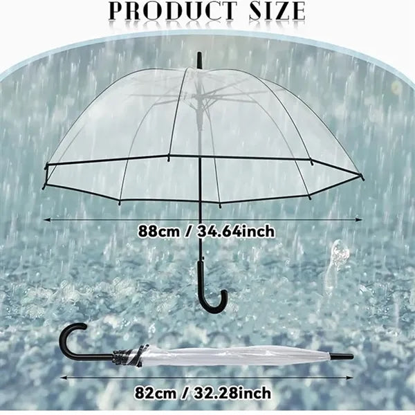 Auto Open Clear Dome Bubble Umbrella