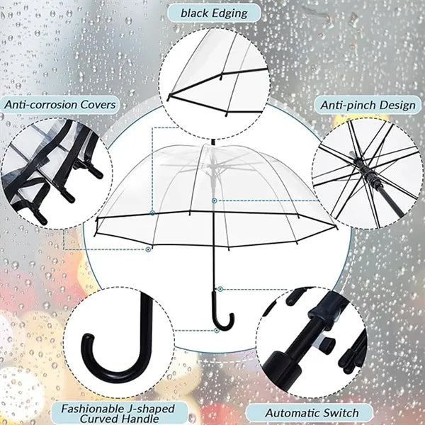 Auto Open Clear Dome Bubble Umbrella