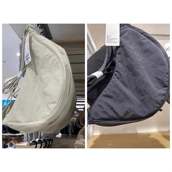 Nylon Crescent Crossbody Bag with Adjustable Strap