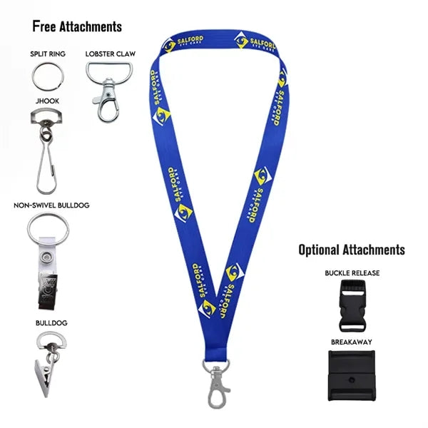 1/2" Flat Polyester Lanyard