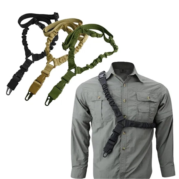 Tactical Single Point Sling with Adjustable Bungee Strap
