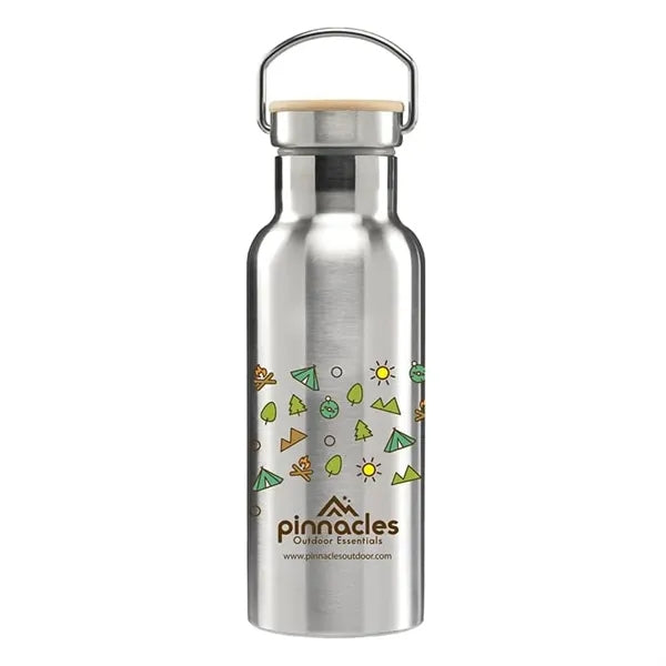 17 oz. Double Wall Stainless Steel Bottle with Bamboo Cap