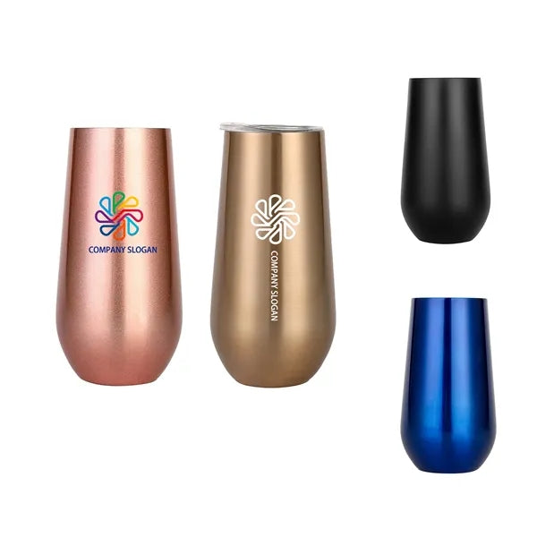 6oz Stainless steel Insulated Champagne Flute Tumbler with