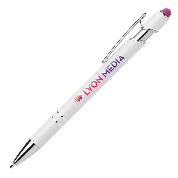 Ellipse Softy White Barrel Pen w/ Stylus -