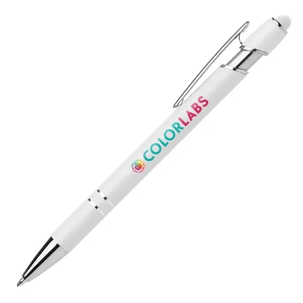 Ellipse Softy White Barrel Pen w/ Stylus -