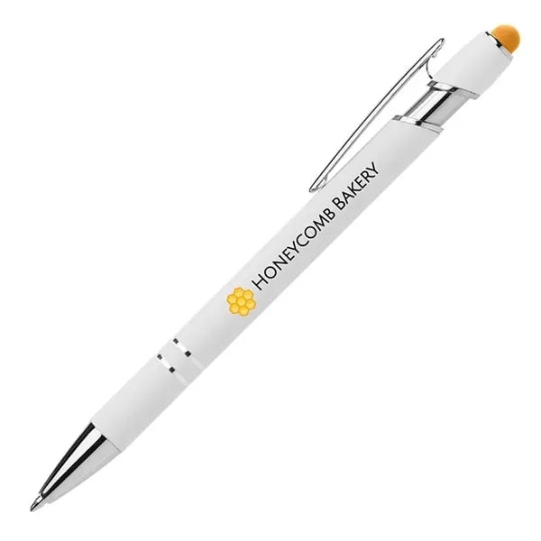Ellipse Softy White Barrel Pen w/ Stylus -