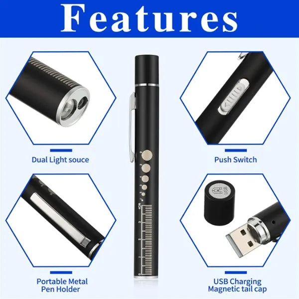 Nurses Pupil Gauge LED Penlight