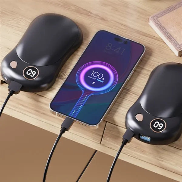 Magnetic USB Hand Warmer with Digital Display Power Bank