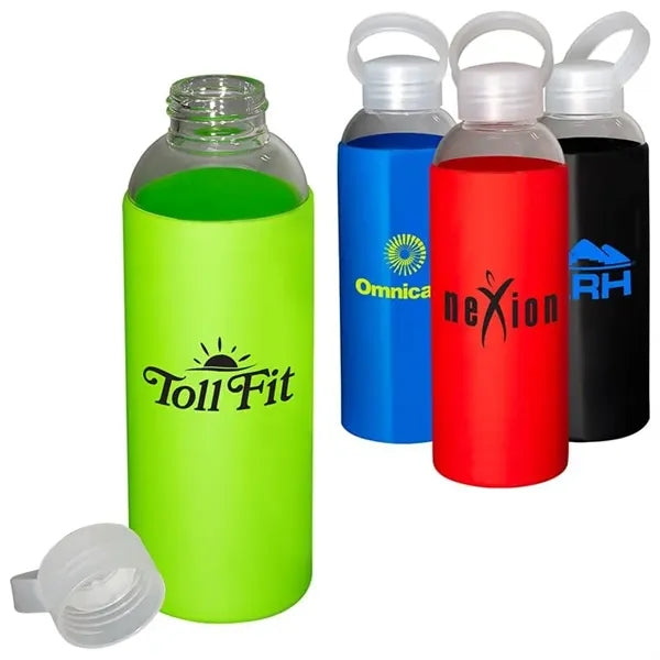 550ml 18 Oz Glassware with Vibrant Silicone Sleeve