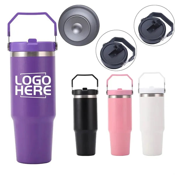 30 oz Insulated Stainless Steel Tumbler with Straw Lid