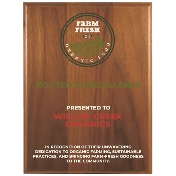 9" x 12" Step-Edge Genuine Walnut Plaque