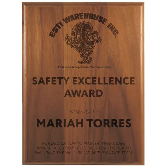 9" x 12" Step-Edge Genuine Walnut Plaque