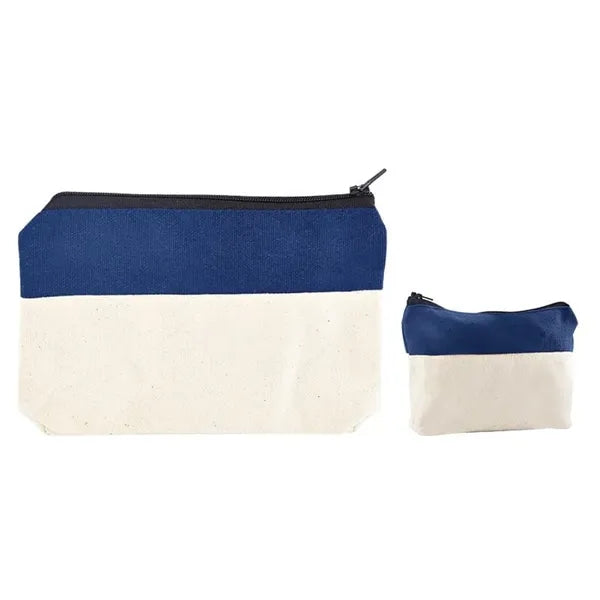 Two-Tone Zip Cotton Valuables/School Supplies Pouch