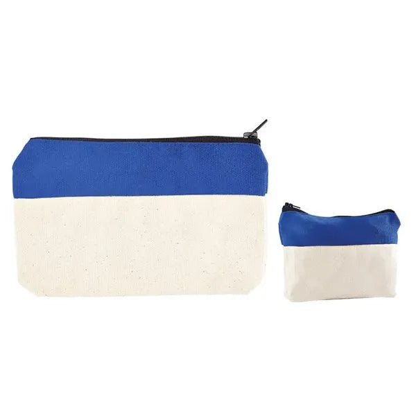Two-Tone Zip Cotton Valuables/School Supplies Pouch