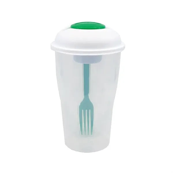 Salad Shaker Container with Fork and Dressing Container
