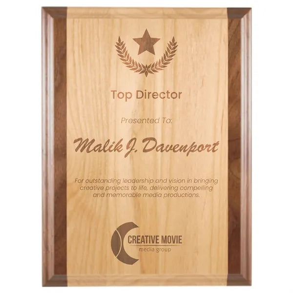9"x12" Genuine Red Alder & Walnut Plaque