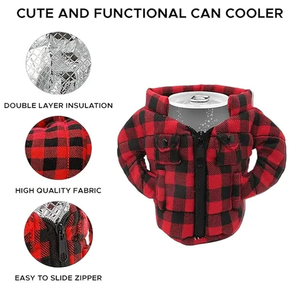 Insulated 12 oz Can Cooler Zip Up Jacket
