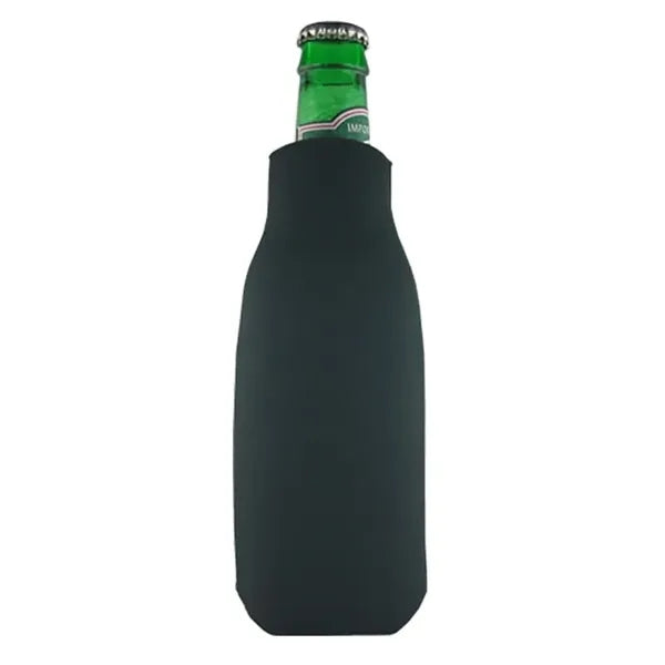 Zippered Bottle Beverage Insulator with 3 Sided Imprint