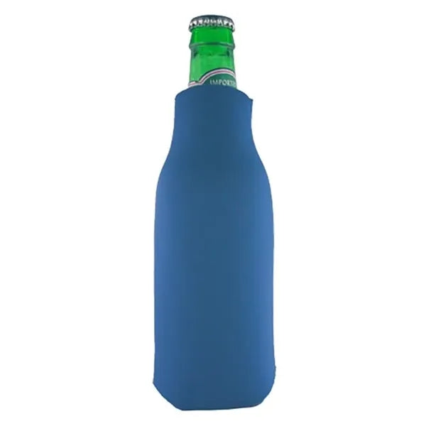 Zippered Bottle Beverage Insulator with 3 Sided Imprint