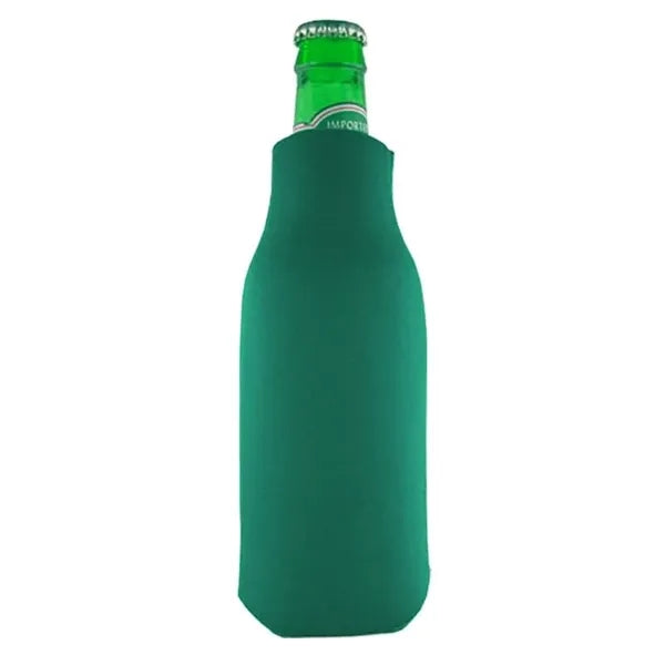 Zippered Bottle Beverage Insulator with 3 Sided Imprint
