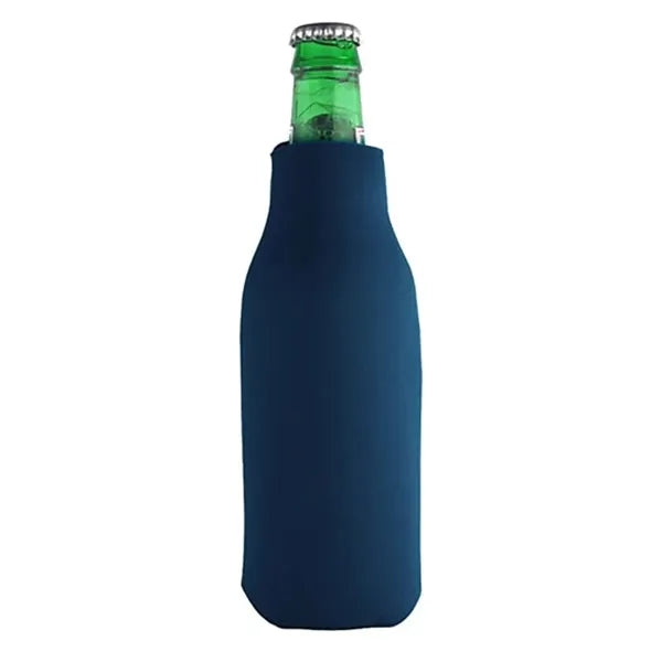 Zippered Bottle Beverage Insulator with 3 Sided Imprint