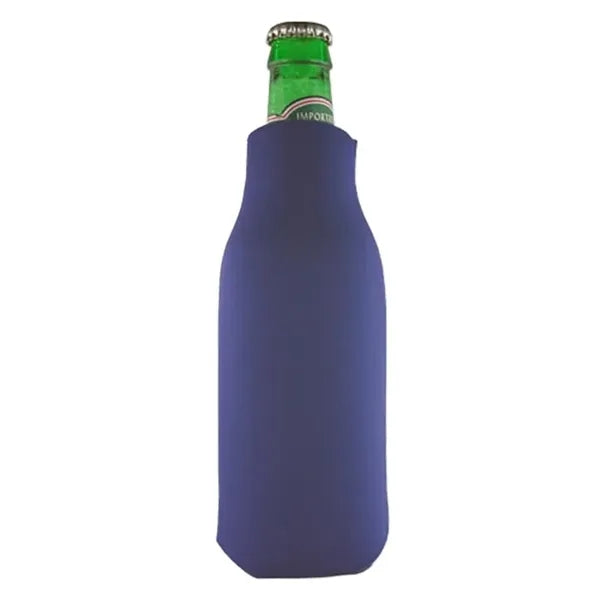 Zippered Bottle Beverage Insulator with 3 Sided Imprint