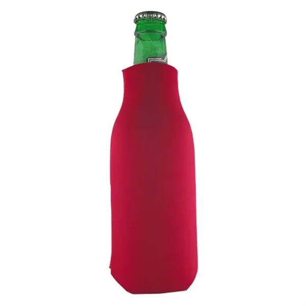 Zippered Bottle Beverage Insulator with 3 Sided Imprint