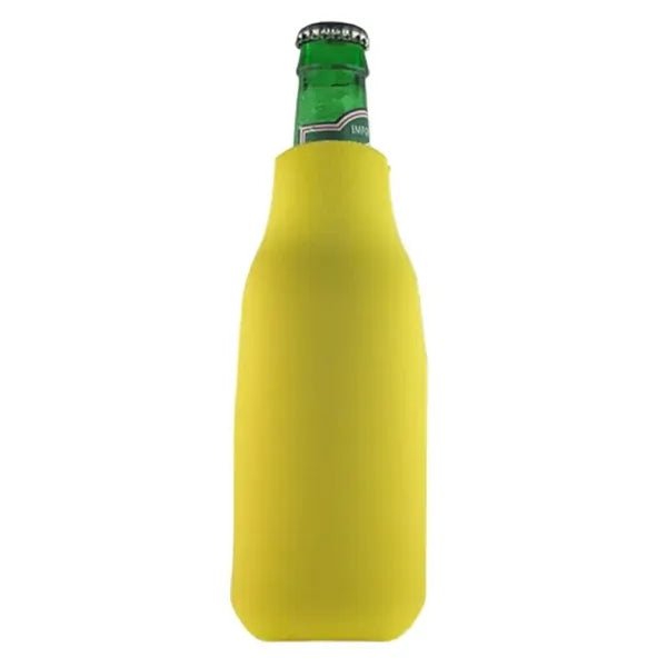 Zippered Bottle Beverage Insulator with 3 Sided Imprint