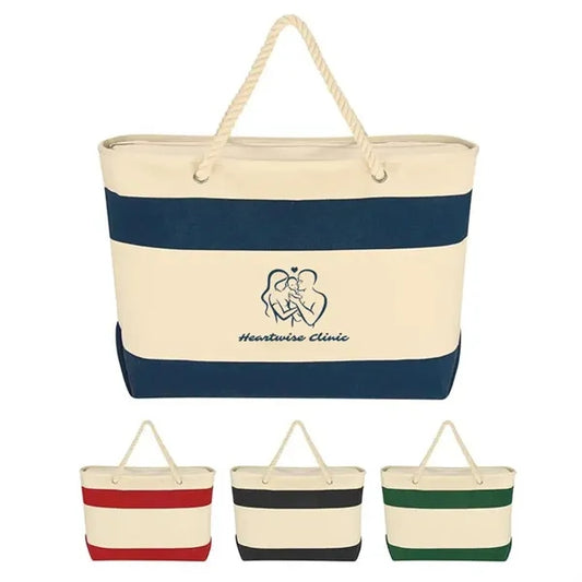 Large Cotton Tote Bag with Rope Handles