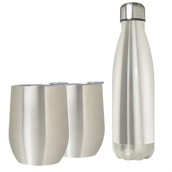 Stainless Steel Bottle & Goblet Set