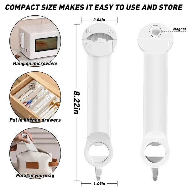 Retractable Multifunctional Bottle and Can Opener