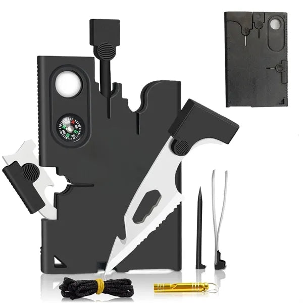 18 in 1 Outdoor Camping Life-saving Tool Card