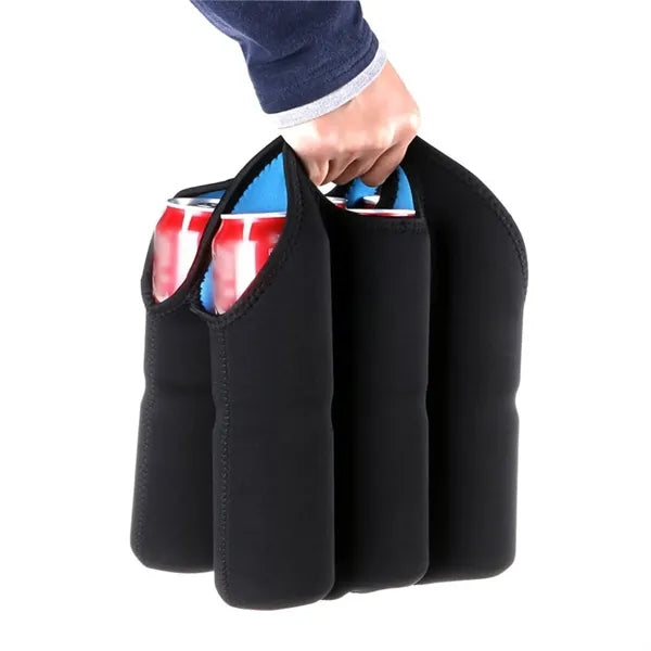 Neoprene 6-Pack Beer Carrier Insulated Bottle Sleeve Tote