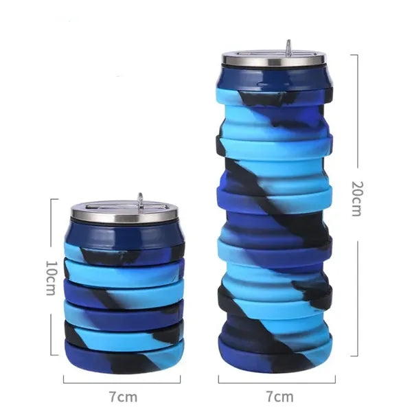 Camouflage Silicone Folding Sports Water Bottle