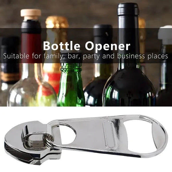 Oversized Magnetic Zipper Shaped Bottle Opener