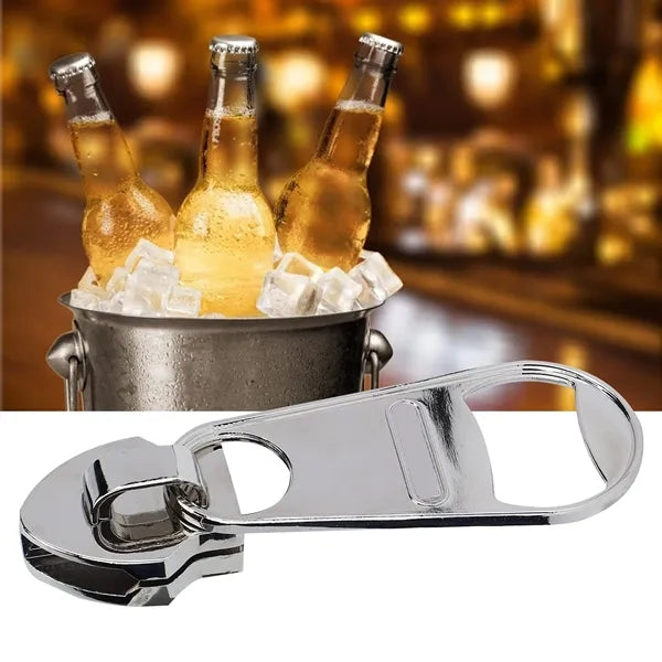 Oversized Magnetic Zipper Shaped Bottle Opener