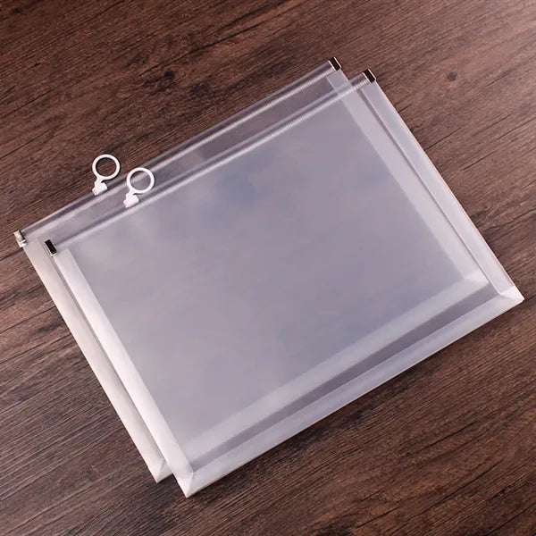 Clear Zip Plastic Envelopes A4 Zipper Document Folder Letter
