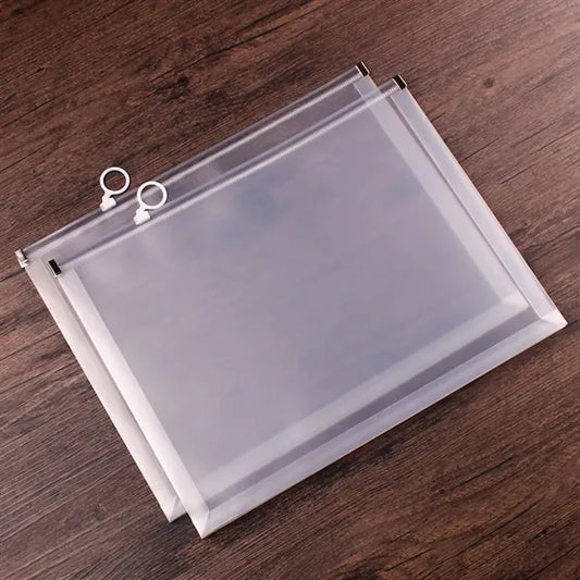 Clear Zip Plastic Envelopes A4 Zipper Document Folder Letter