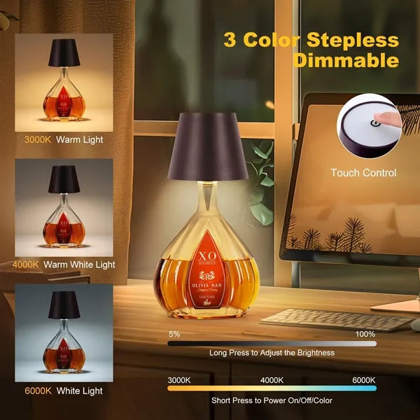 LED Rechargeable Wine Cork Table Lamp