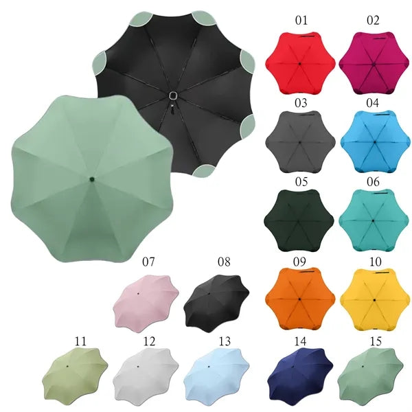 Round-Corner Sunny and Rainy Umbrella with Reflective Strip