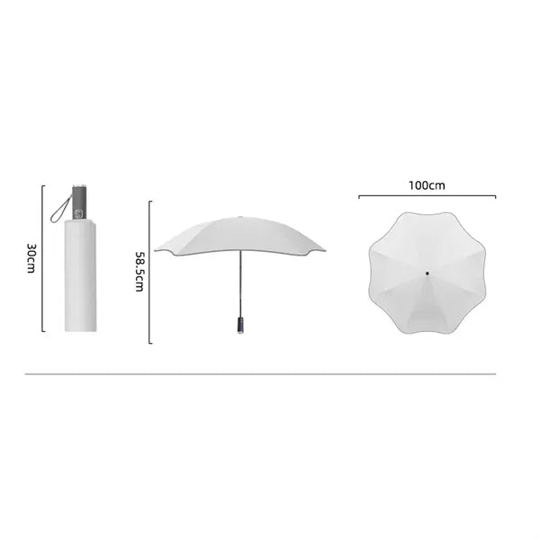 Round-Corner Sunny and Rainy Umbrella with Reflective Strip