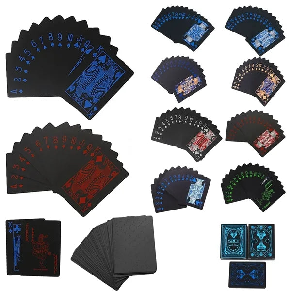 PVC Plastic Black Playing Cards
